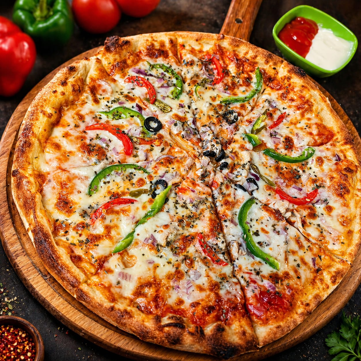 chicken cheese pizza
